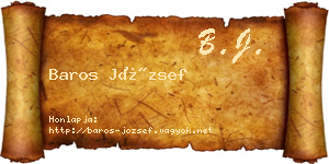 Baros József névjegykártya
